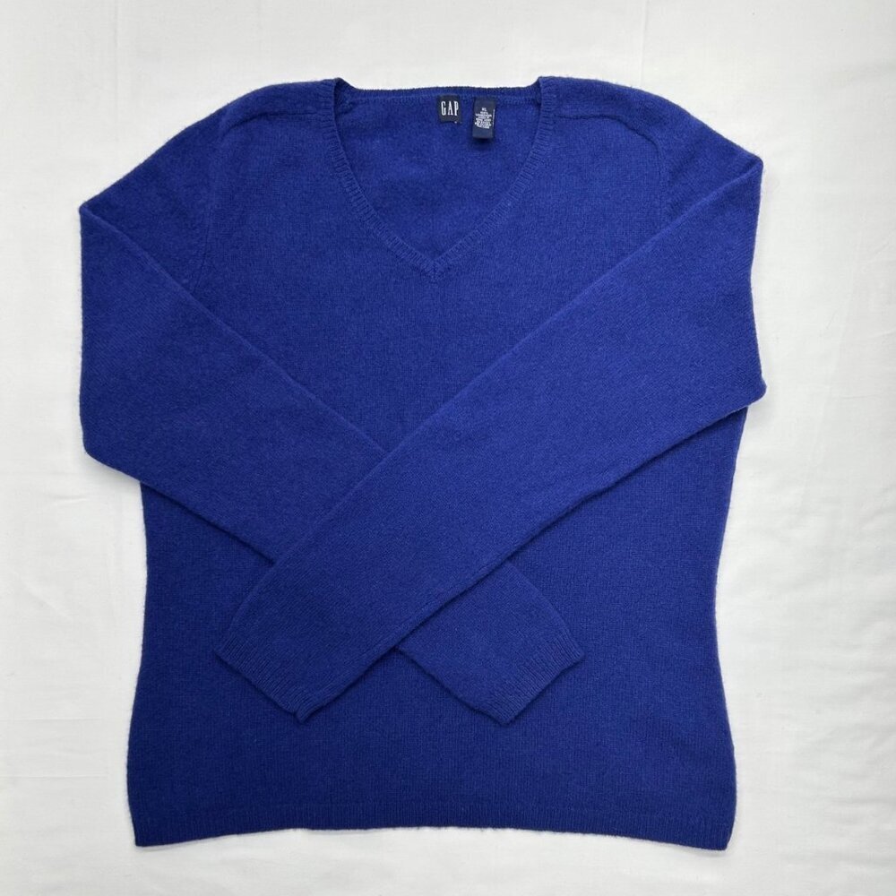 Lambswool Women's Sweater By Gap XL Dark Purple V-Neck